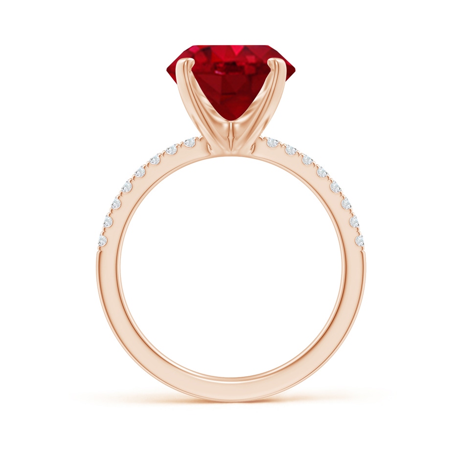 12x10mm AAA Peg Head Oval Ruby Classic Engagement Ring in Rose Gold side 199