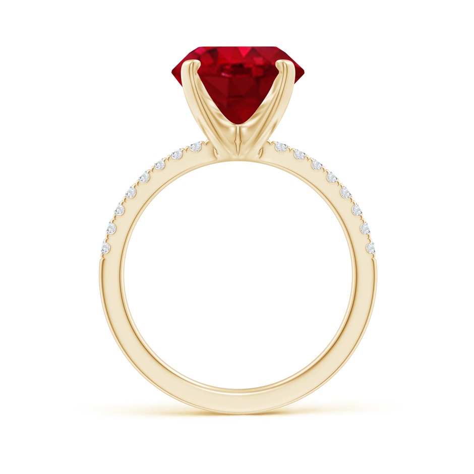 12x10mm AAA Peg Head Oval Ruby Classic Engagement Ring in Yellow Gold side 199