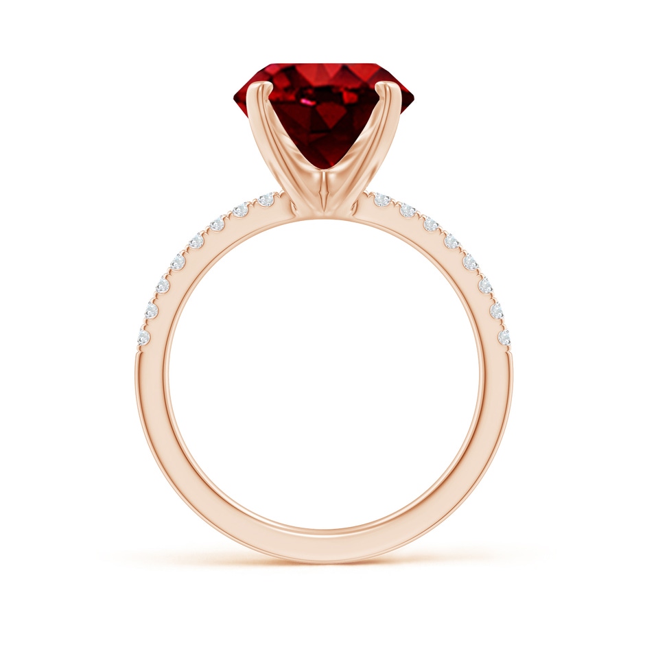 12x10mm AAAA Peg Head Oval Ruby Classic Engagement Ring in Rose Gold side 199