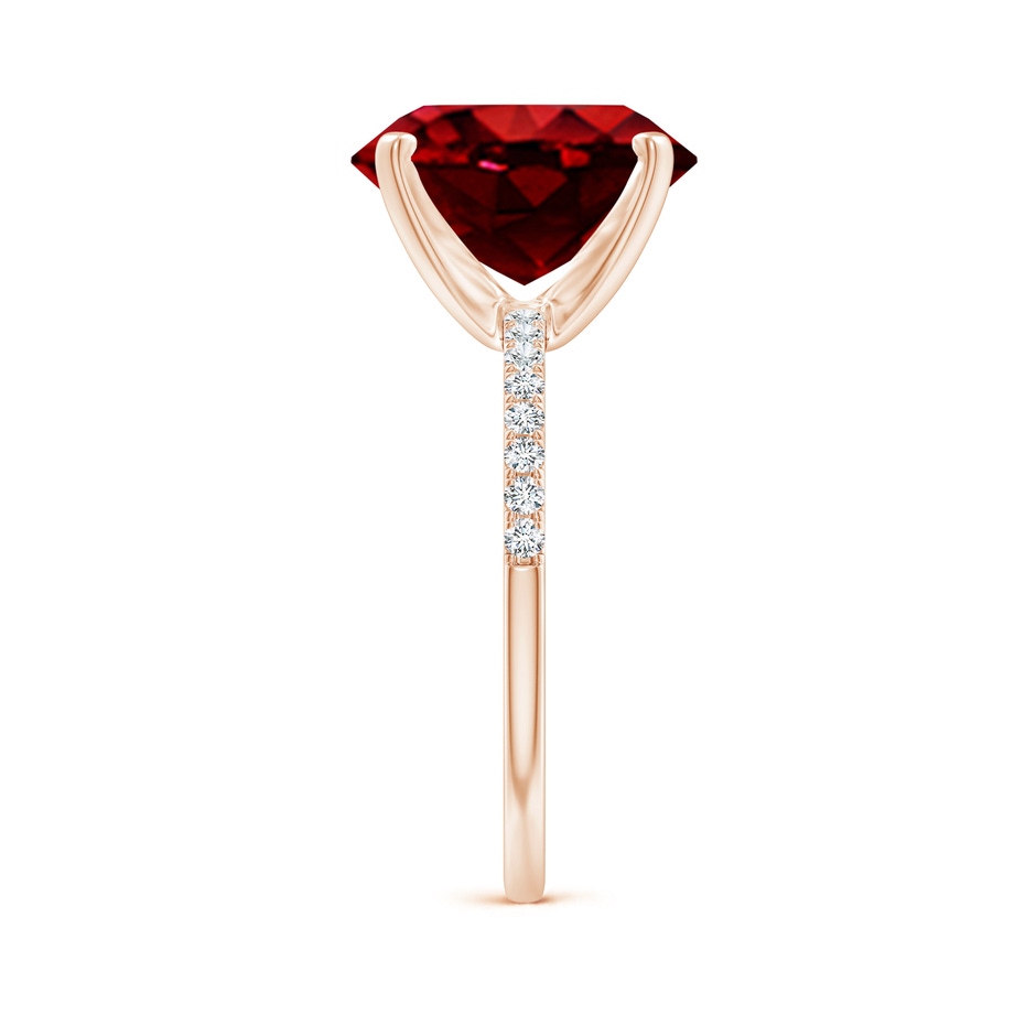 12x10mm AAAA Peg Head Oval Ruby Classic Engagement Ring in Rose Gold side 299