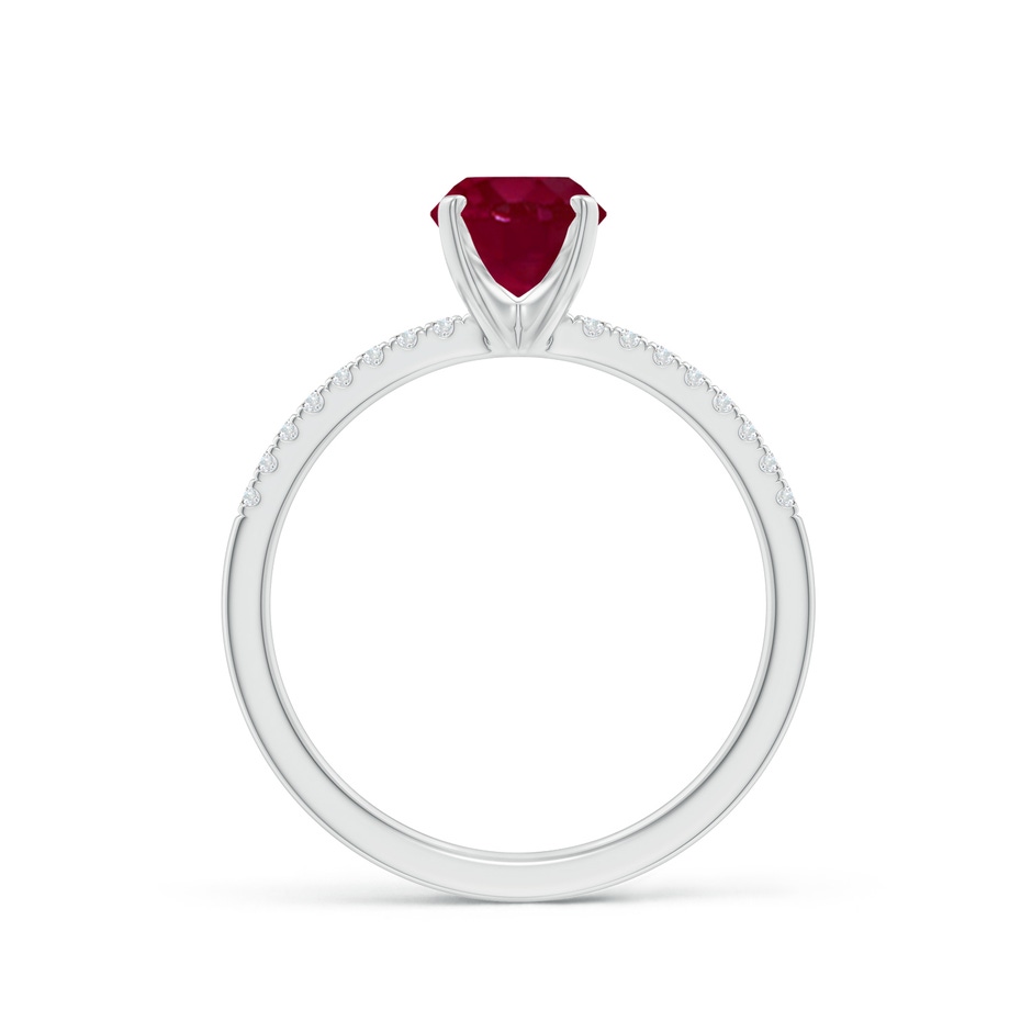 8x6mm A Peg Head Oval Ruby Classic Engagement Ring in P950 Platinum side 199