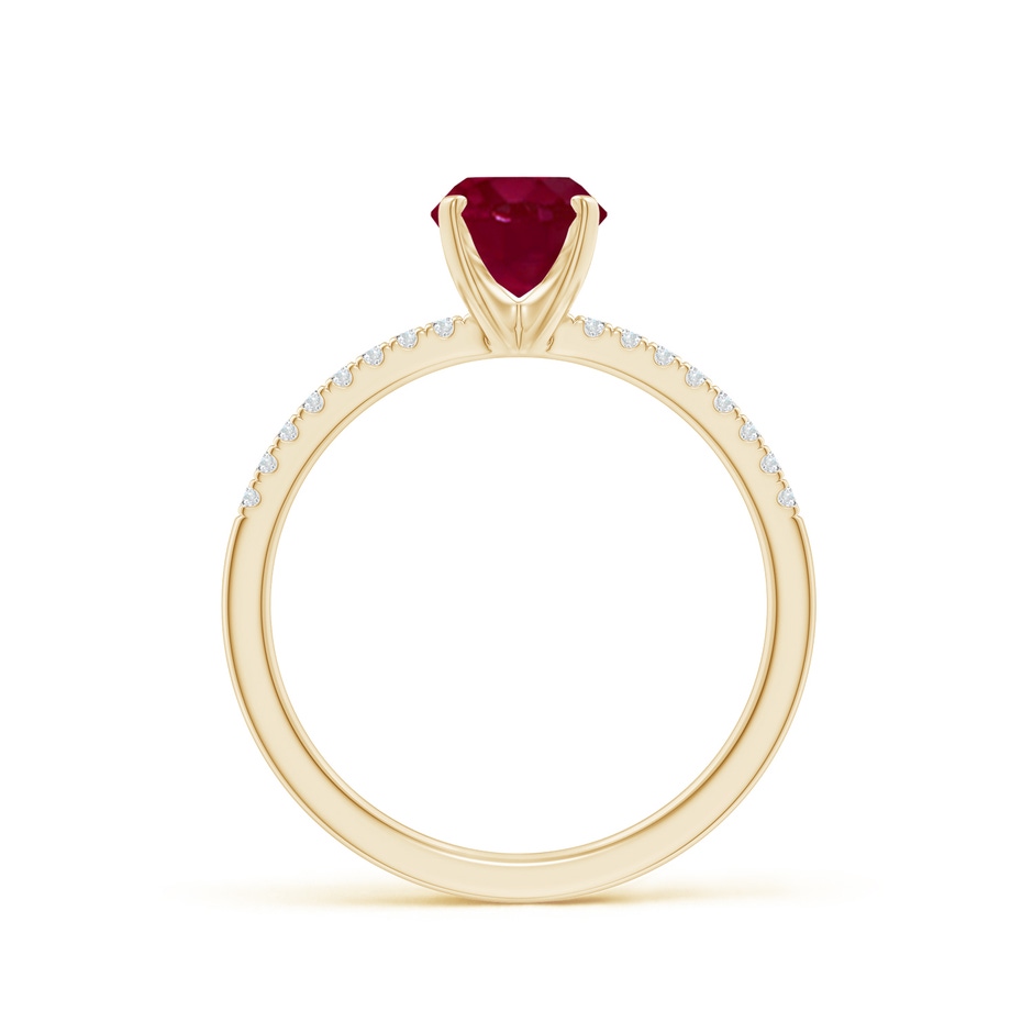 8x6mm A Peg Head Oval Ruby Classic Engagement Ring in Yellow Gold side 199