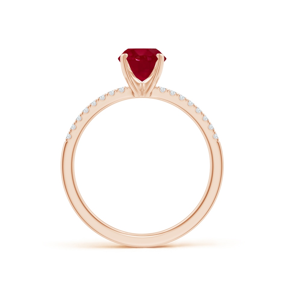 8x6mm AA Peg Head Oval Ruby Classic Engagement Ring in Rose Gold side 199