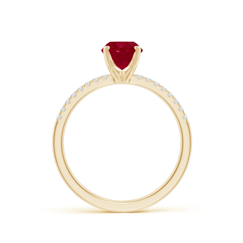 8x6mm AA Peg Head Oval Ruby Classic Engagement Ring in Yellow Gold side 199