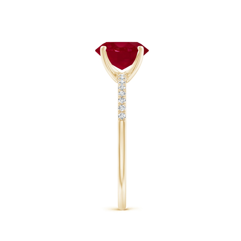 8x6mm AA Peg Head Oval Ruby Classic Engagement Ring in Yellow Gold side 299