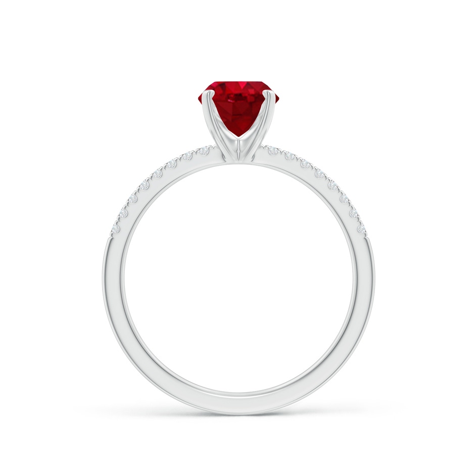 8x6mm AAA Peg Head Oval Ruby Classic Engagement Ring in 18K White Gold side 199