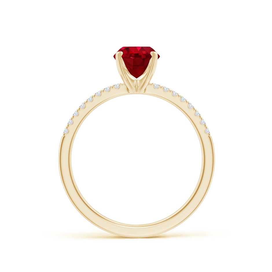8x6mm AAA Peg Head Oval Ruby Classic Engagement Ring in Yellow Gold side 199