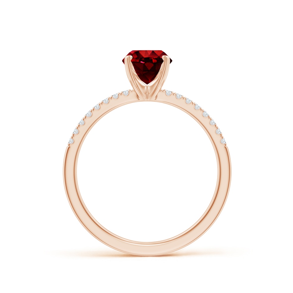 8x6mm AAAA Peg Head Oval Ruby Classic Engagement Ring in Rose Gold side 199