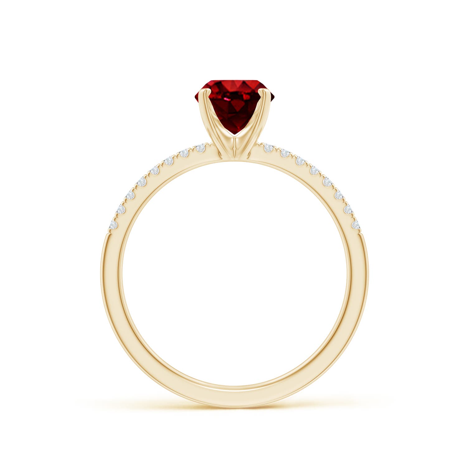 8x6mm AAAA Peg Head Oval Ruby Classic Engagement Ring in Yellow Gold