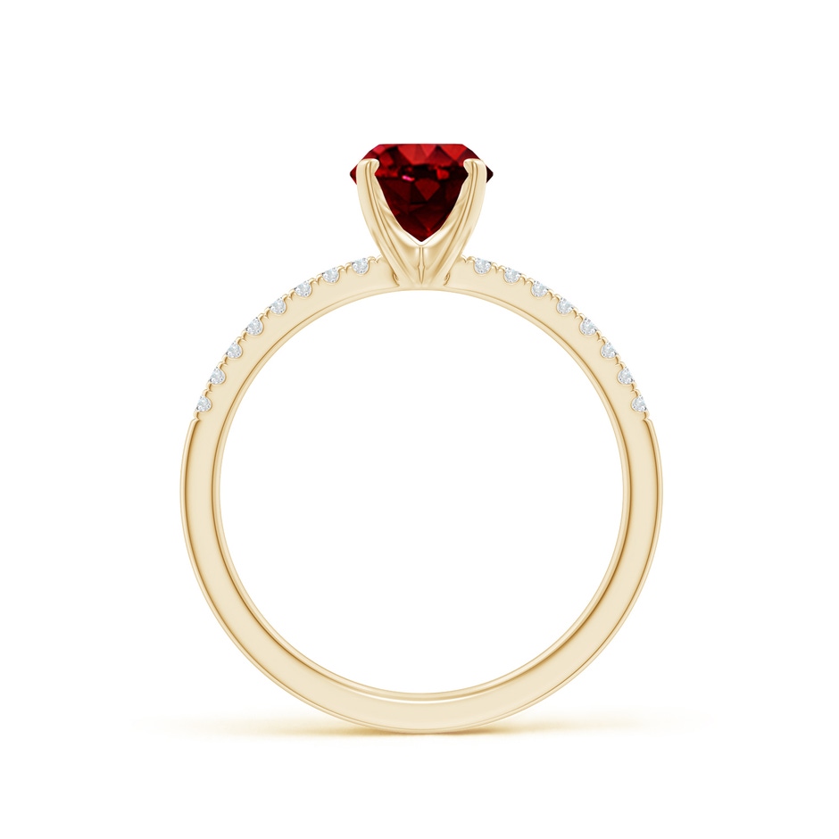 8x6mm AAAA Peg Head Oval Ruby Classic Engagement Ring in Yellow Gold side 199