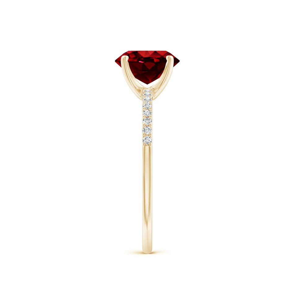 8x6mm AAAA Peg Head Oval Ruby Classic Engagement Ring in Yellow Gold side 299