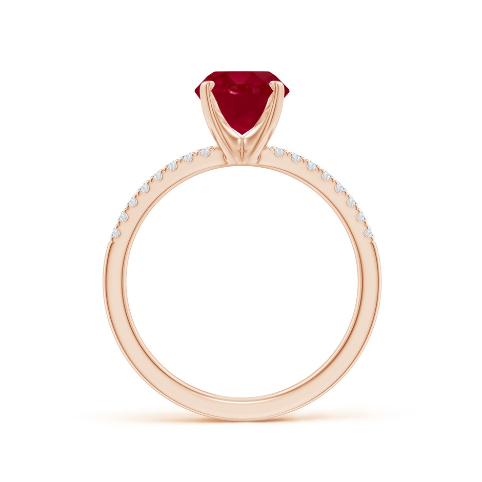 9x7mm AA Peg Head Oval Ruby Classic Engagement Ring in Rose Gold side 199