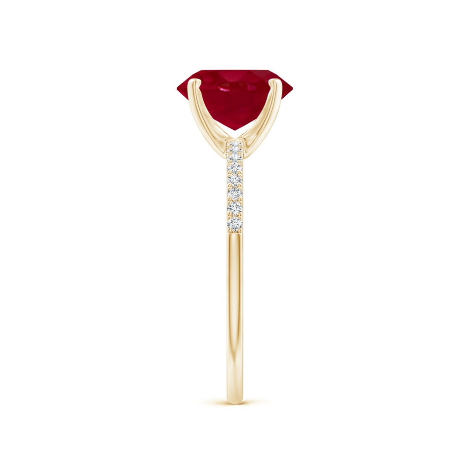 9x7mm AA Peg Head Oval Ruby Classic Engagement Ring in Yellow Gold side 299