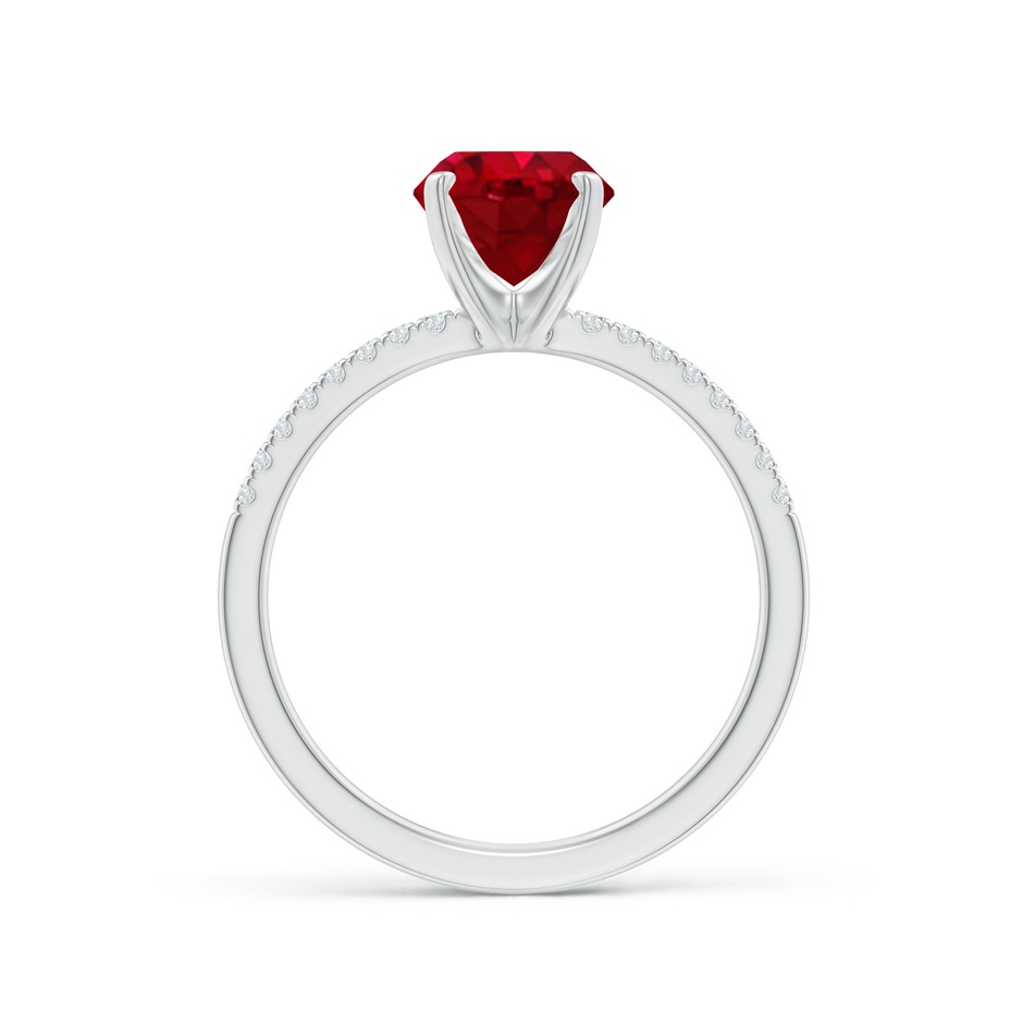 9x7mm AAA Peg Head Oval Ruby Classic Engagement Ring in P950 Platinum side 199