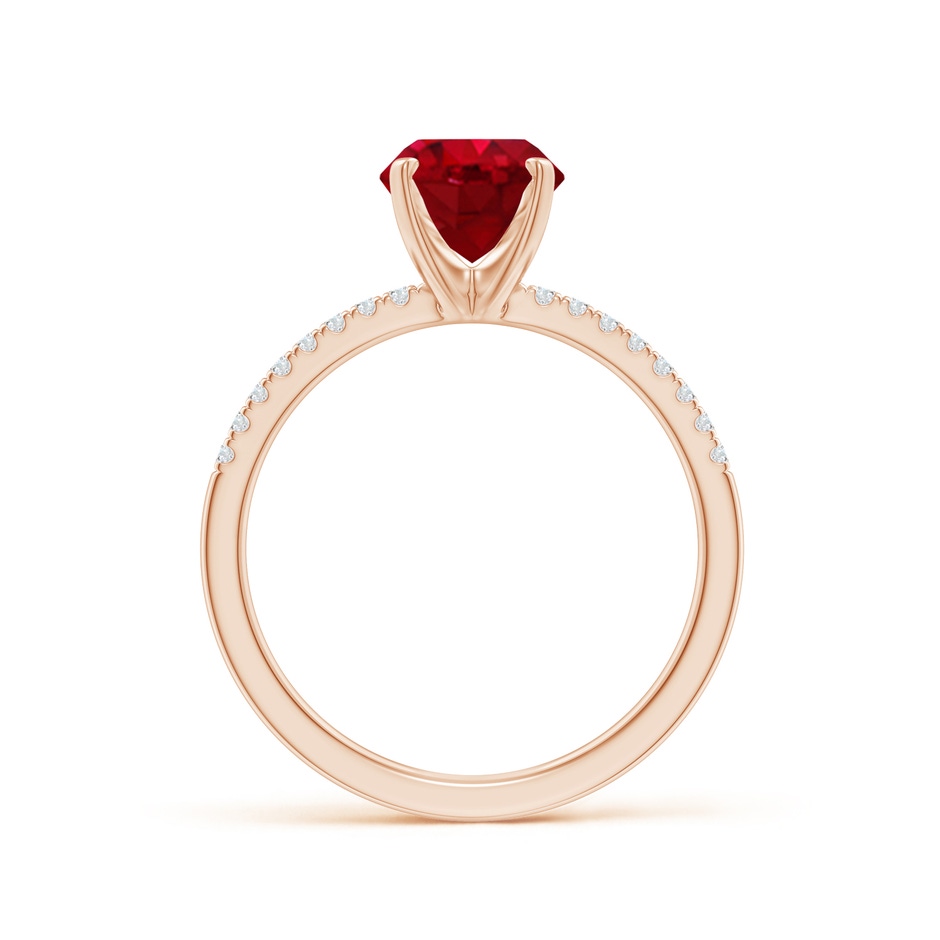 9x7mm AAA Peg Head Oval Ruby Classic Engagement Ring in Rose Gold side 199