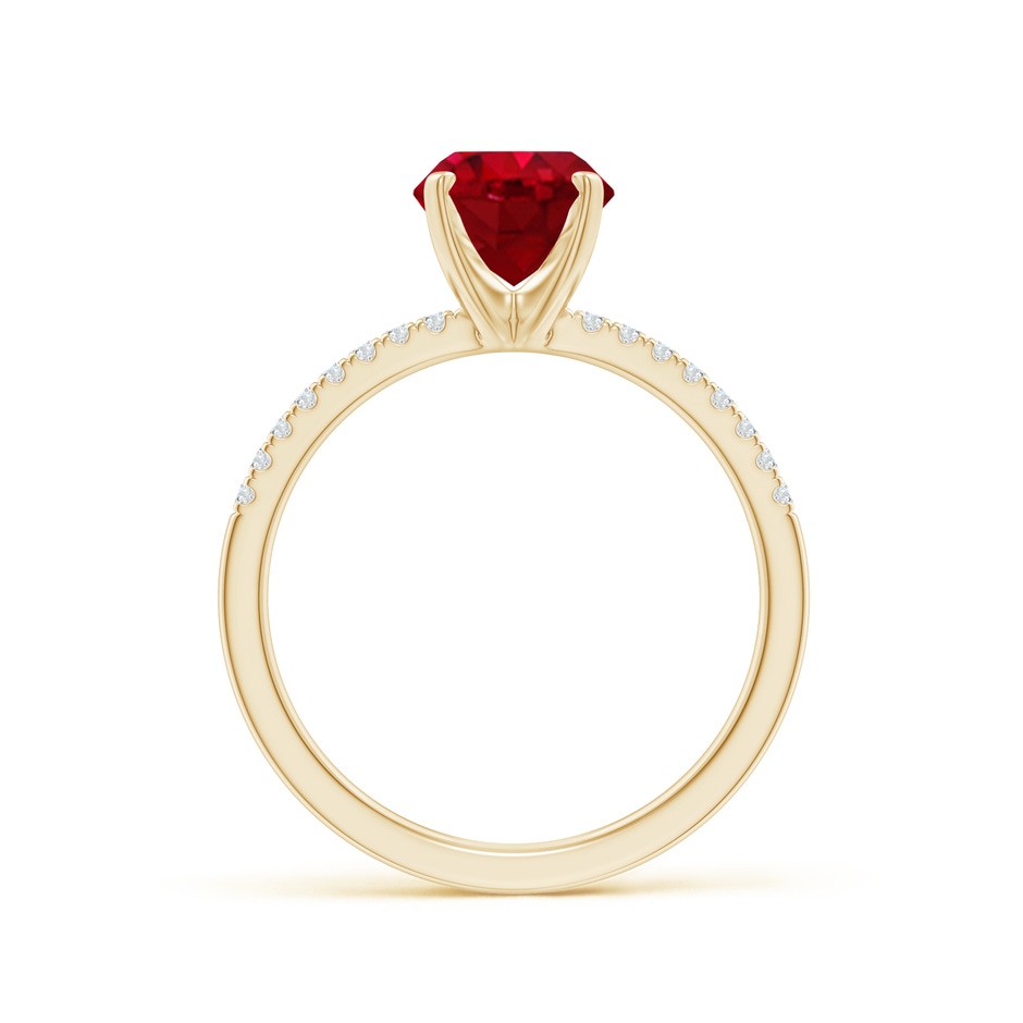 9x7mm AAA Peg Head Oval Ruby Classic Engagement Ring in Yellow Gold side 199