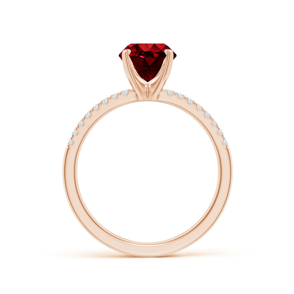 9x7mm AAAA Peg Head Oval Ruby Classic Engagement Ring in Rose Gold side 199