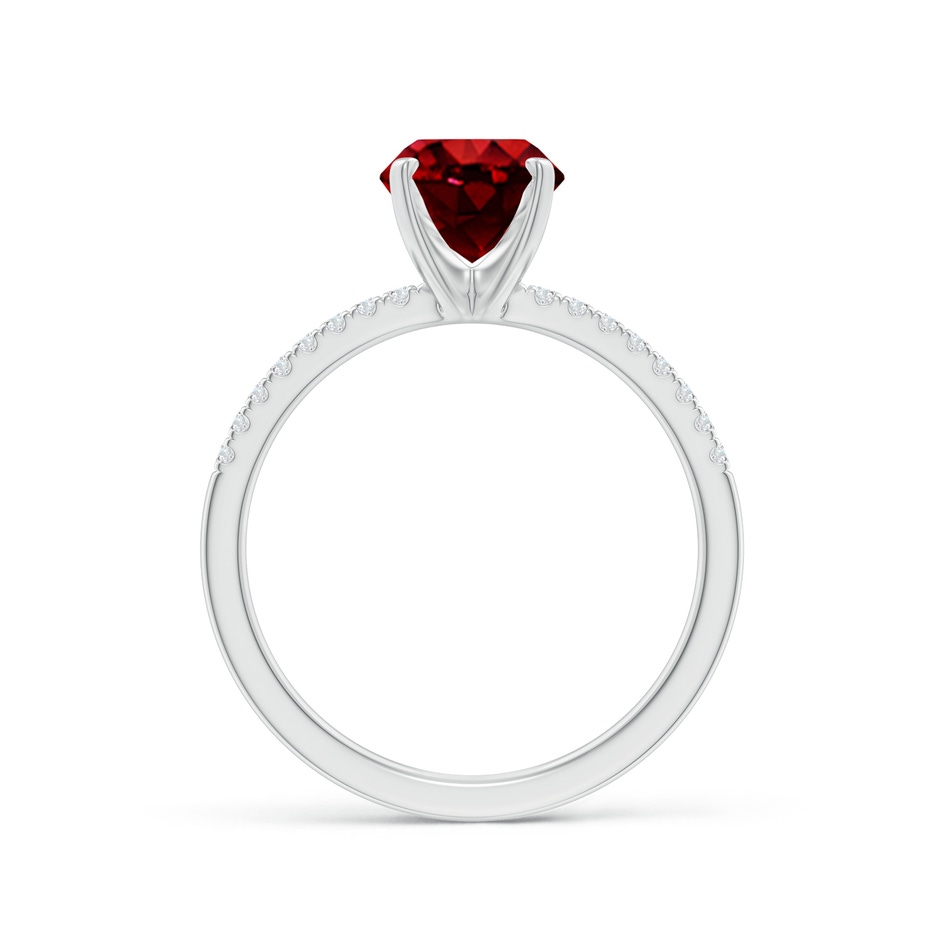 9x7mm AAAA Peg Head Oval Ruby Classic Engagement Ring in White Gold side 199
