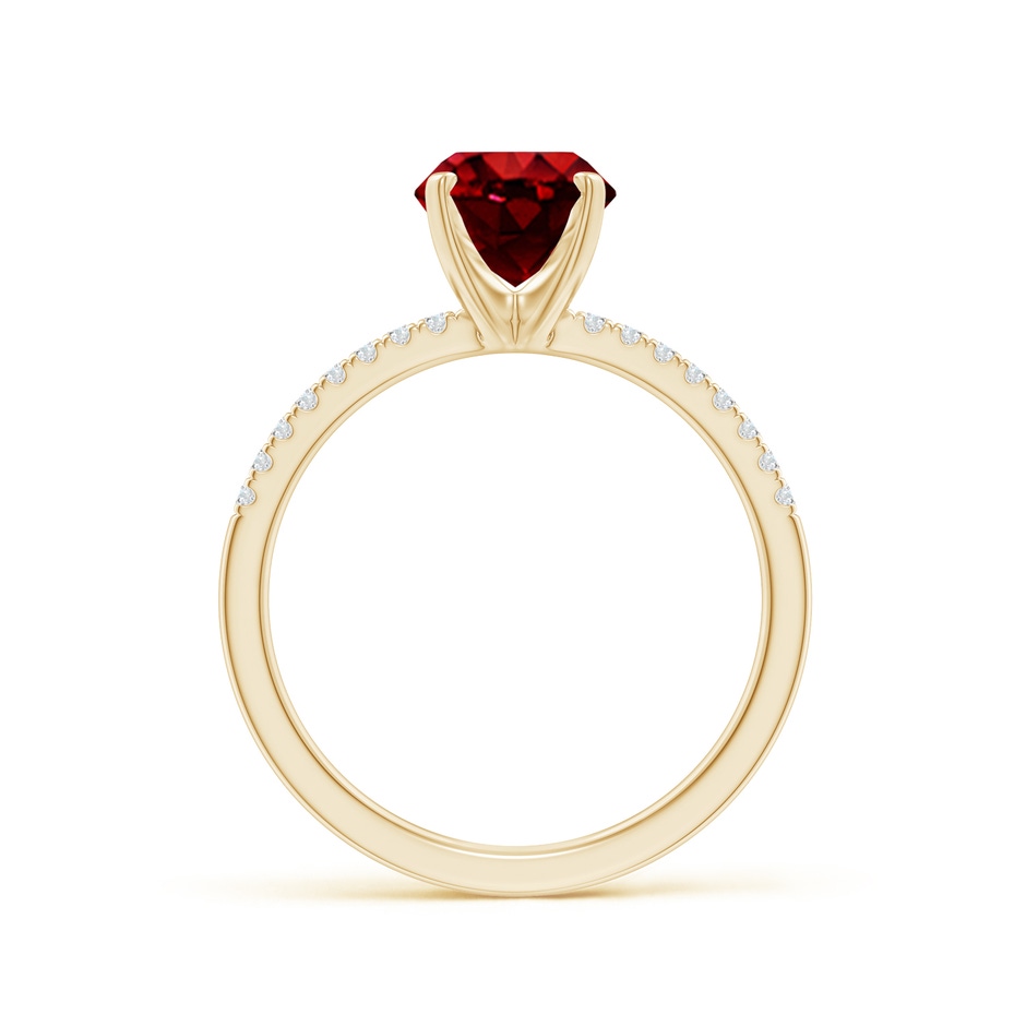9x7mm AAAA Peg Head Oval Ruby Classic Engagement Ring in Yellow Gold side 199