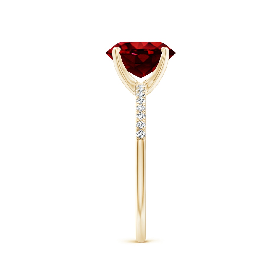 9x7mm AAAA Peg Head Oval Ruby Classic Engagement Ring in Yellow Gold side 299