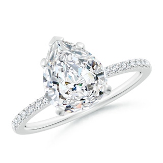 10x8mm GVS2 Peg Head Pear Diamond Classic Engagement Ring in P950 Platinum