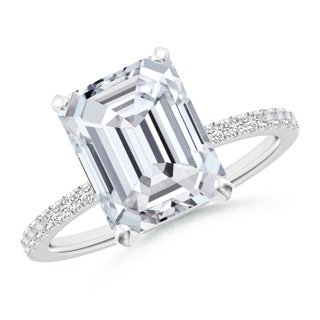 10x7.5mm HSI2 Peg Head Emerald-Cut Diamond Classic Engagement Ring in P950 Platinum