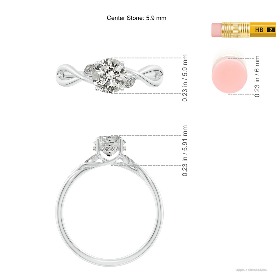 5.9mm KI3 SR4557D-WG-KI3-5.9 in White Gold ruler