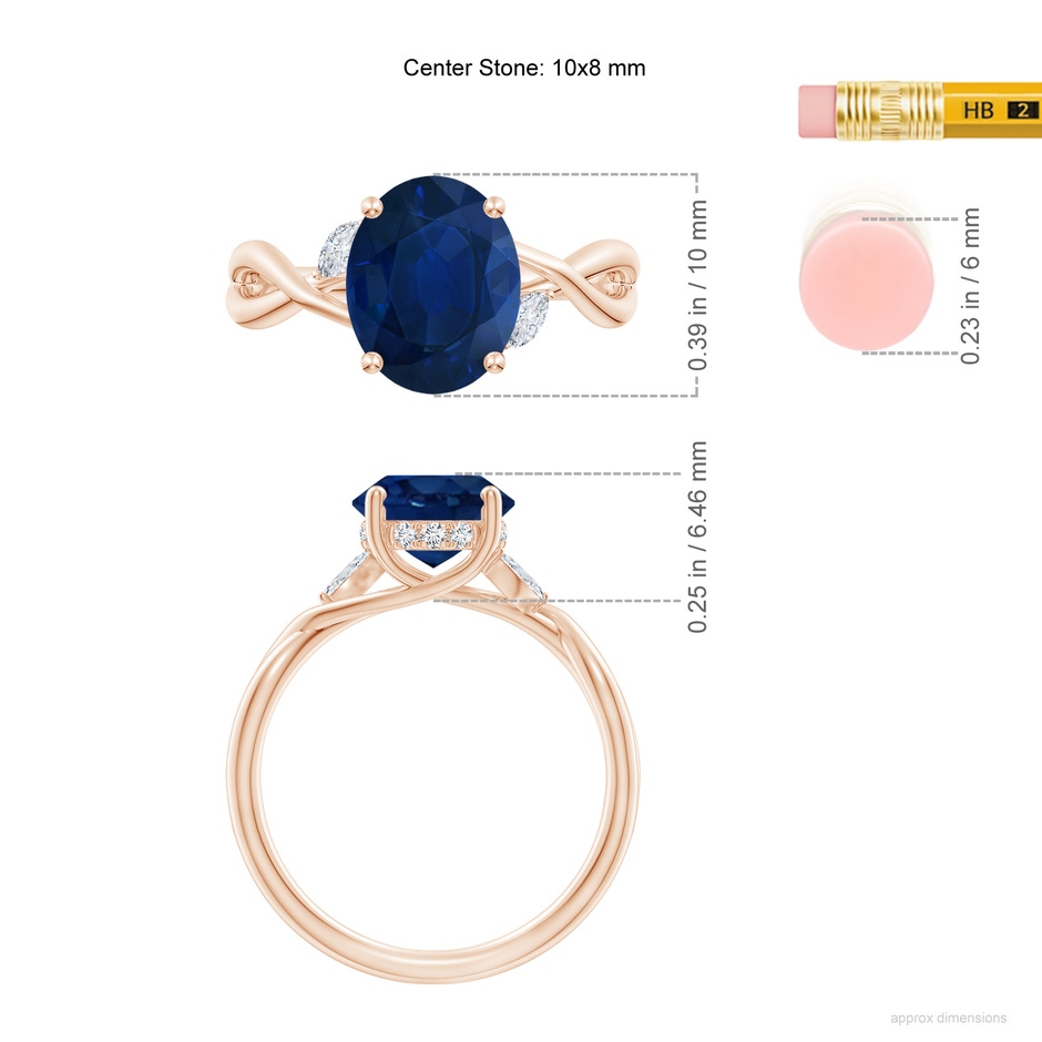 10x8mm AA SR4558SD-RG-AA-10x8 in Rose Gold ruler