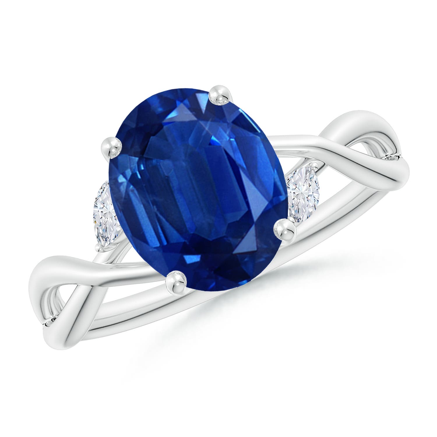 10x8mm AAA SR4558SD-WG-AAA-10x8 in White Gold