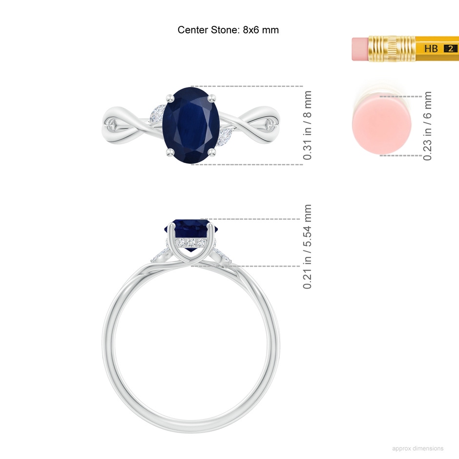 8x6mm A SR4558SD-WG-A-8x6 in White Gold ruler