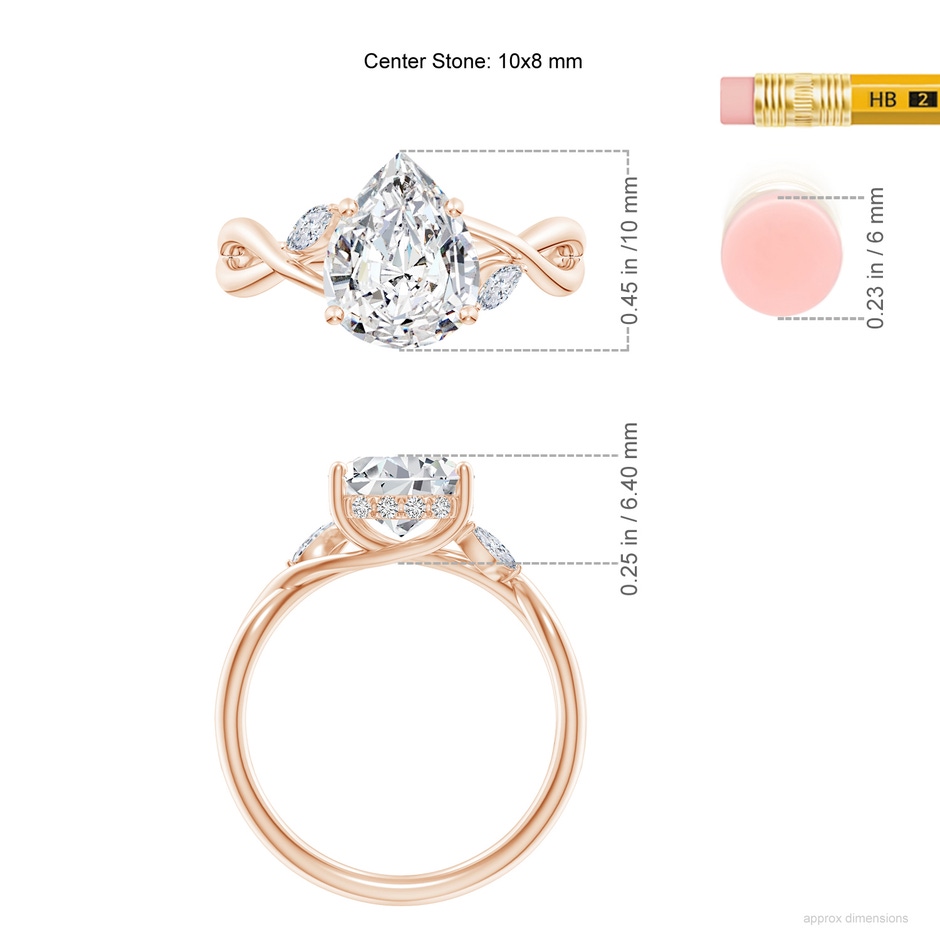 10x8mm HSI2 SR4559D-RG-HSI2-10x8 in Rose Gold ruler
