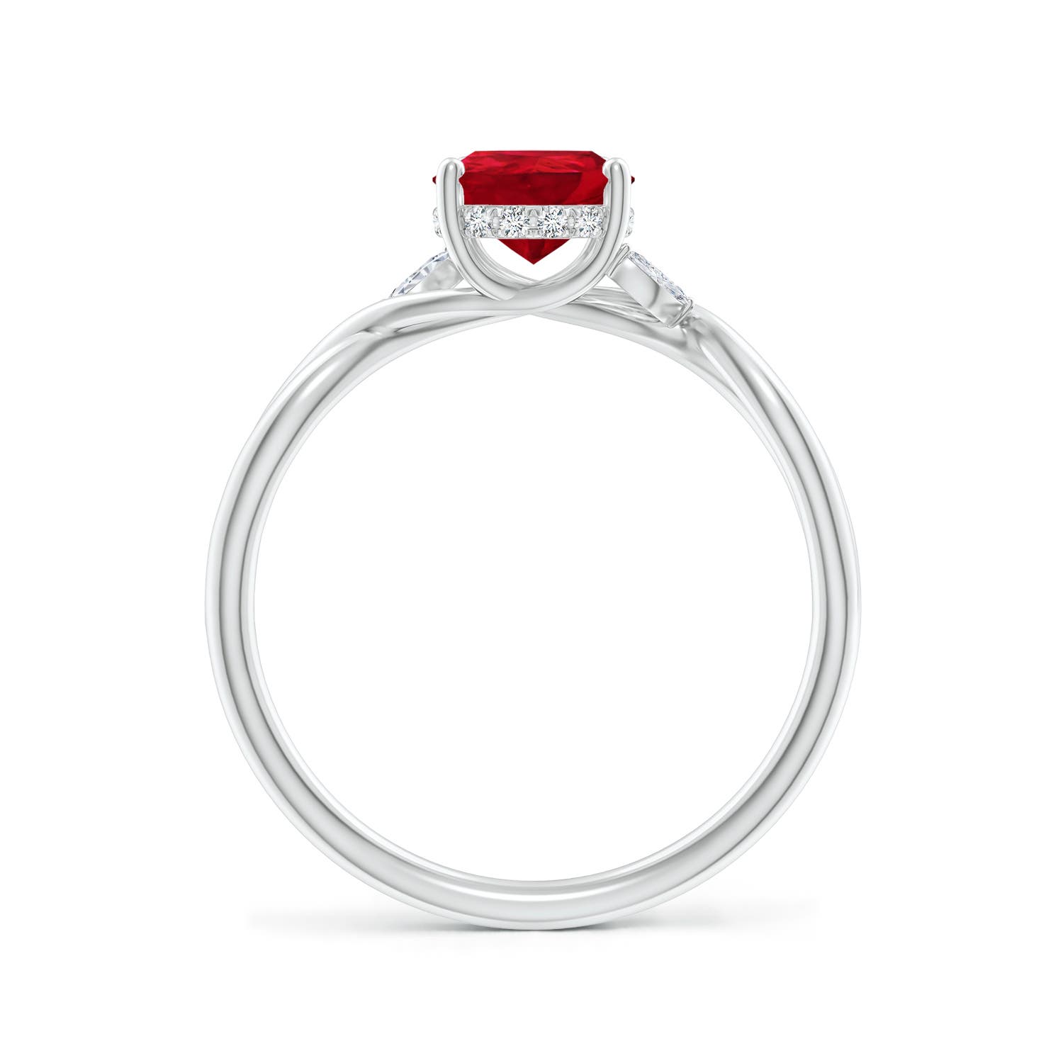 8x6mm AAA SR4559RD-WGE-AAA-8x6 in 18K White Gold