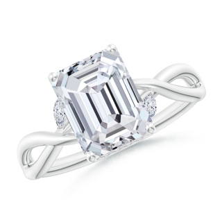 8.5x6.5mm HSI2 Nature-Inspired Emerald-Cut Diamond Hidden Halo Engagement Ring in White Gold