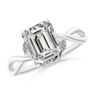 8.5x6.5mm KI3 Nature-Inspired Emerald-Cut Diamond Hidden Halo Engagement Ring in P950 Platinum