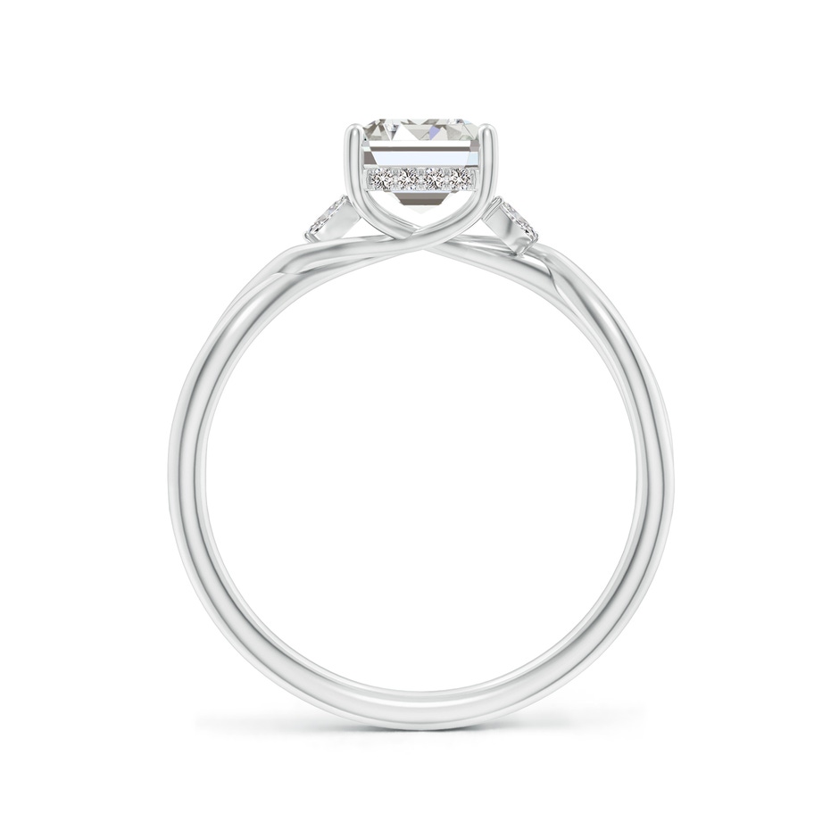 8x6mm IJI1I2 Nature-Inspired Emerald-Cut Diamond Hidden Halo Engagement Ring in White Gold side 199