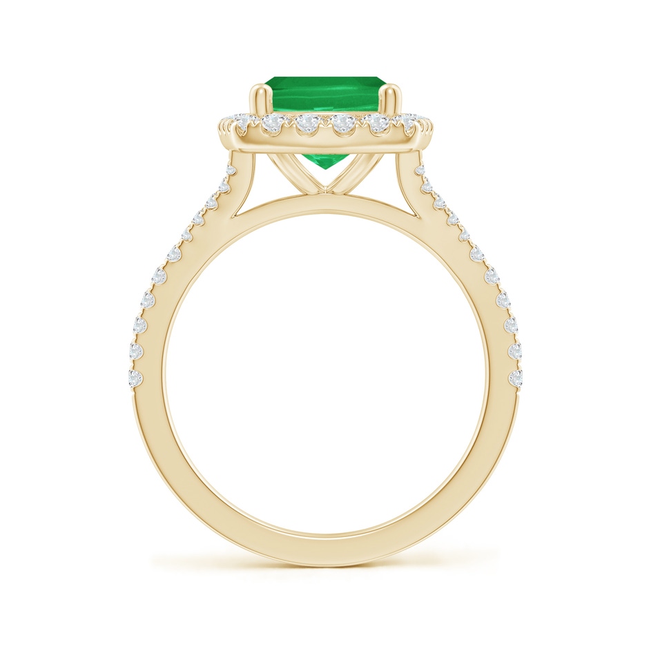 10x8mm A Cushion Rectangular Emerald Halo Split Shank Engagement Ring in Yellow Gold side 199