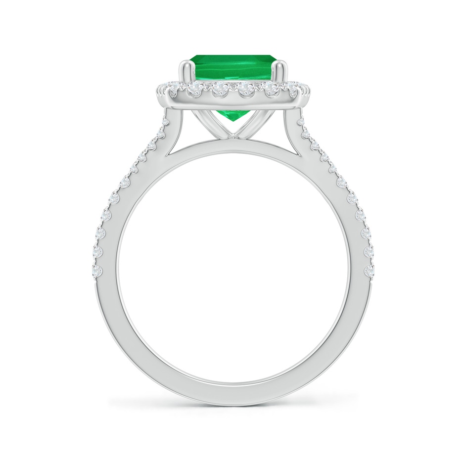 10x8mm AA Cushion Rectangular Emerald Halo Split Shank Engagement Ring in White Gold side 199