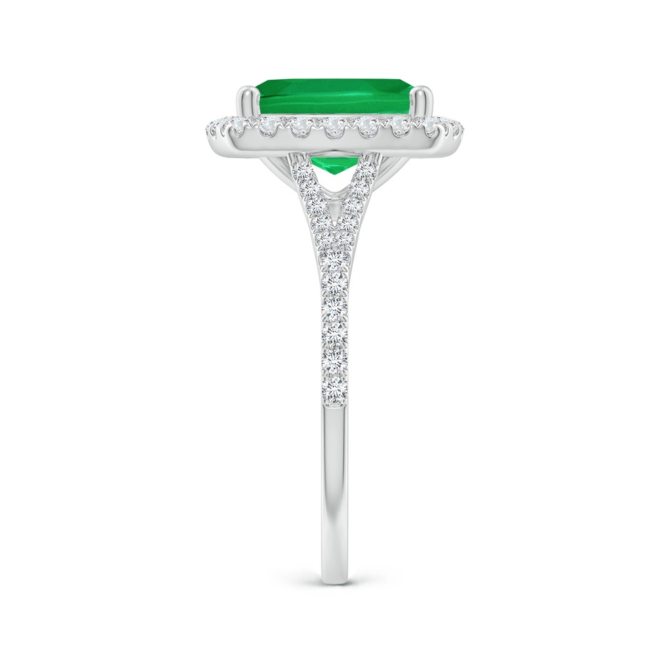 10x8mm AA Cushion Rectangular Emerald Halo Split Shank Engagement Ring in White Gold side 299