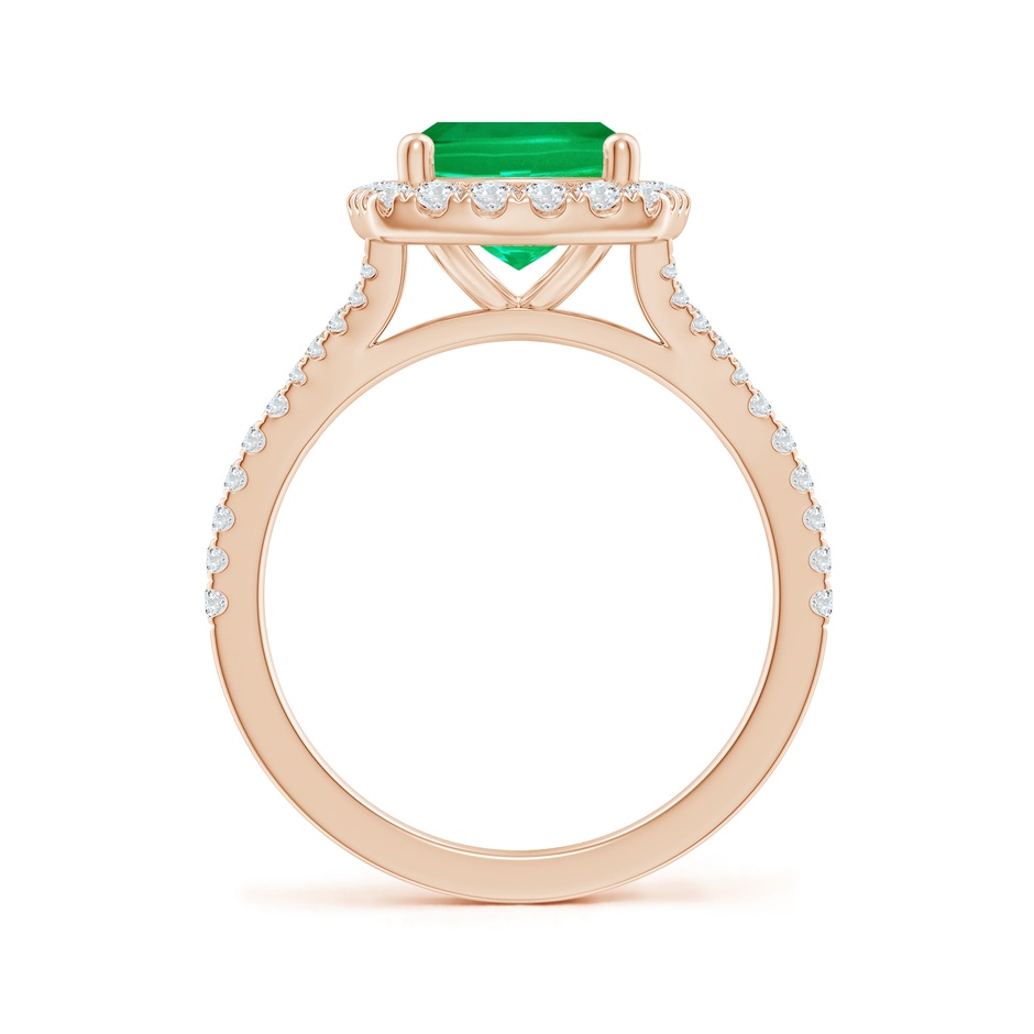 10x8mm AAA Cushion Rectangular Emerald Halo Split Shank Engagement Ring in 18K Rose Gold side 199