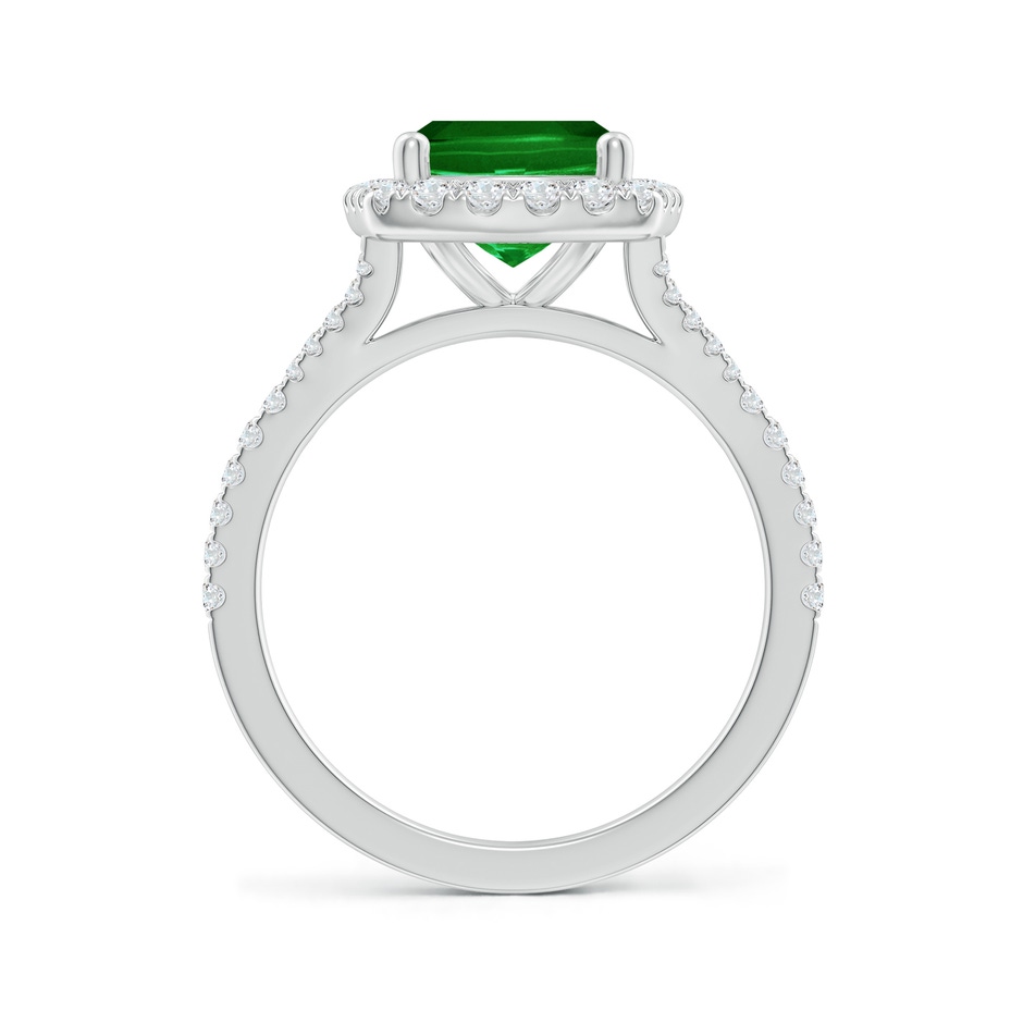 10x8mm AAAA Cushion Rectangular Emerald Halo Split Shank Engagement Ring in P950 Platinum side 199