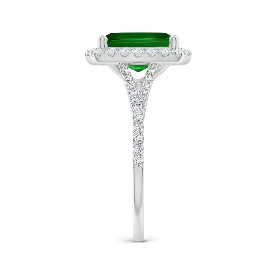 10x8mm AAAA Cushion Rectangular Emerald Halo Split Shank Engagement Ring in P950 Platinum side 299