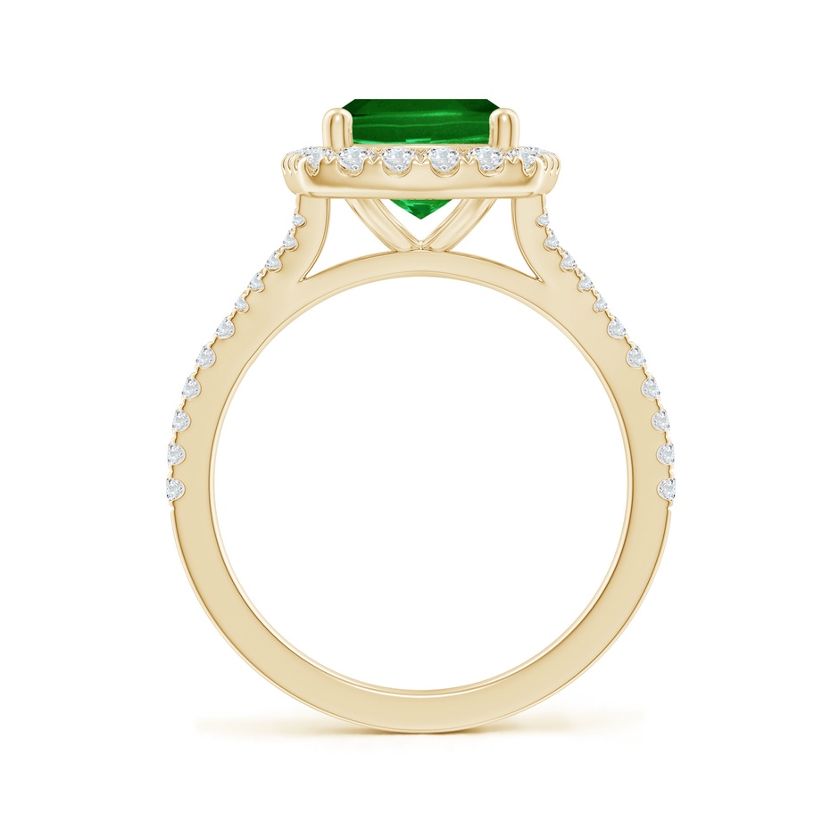 10x8mm AAAA Cushion Rectangular Emerald Halo Split Shank Engagement Ring in Yellow Gold side 199