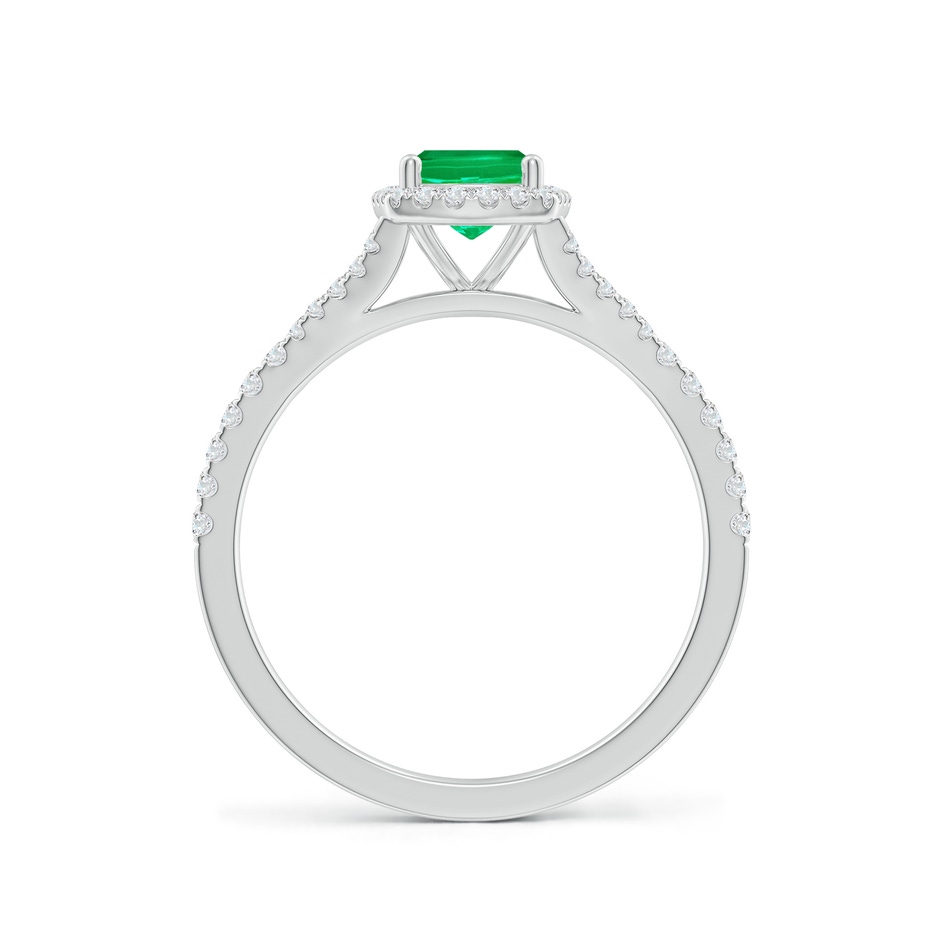 7x5mm AAA Cushion Rectangular Emerald Halo Split Shank Engagement Ring in White Gold side 199