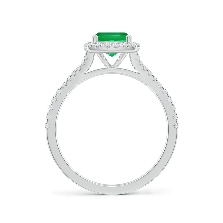 8x6mm AA Cushion Rectangular Emerald Halo Split Shank Engagement Ring in White Gold side 199