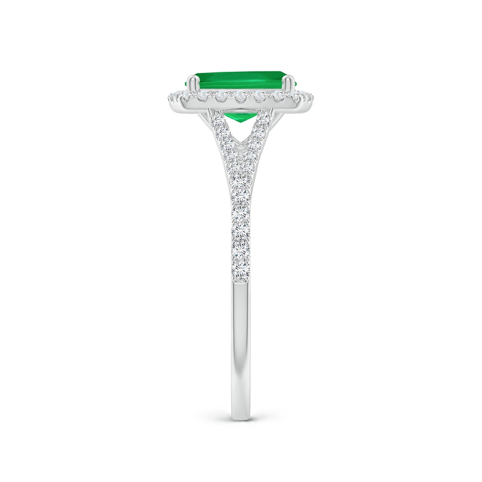 8x6mm AA Cushion Rectangular Emerald Halo Split Shank Engagement Ring in White Gold side 299