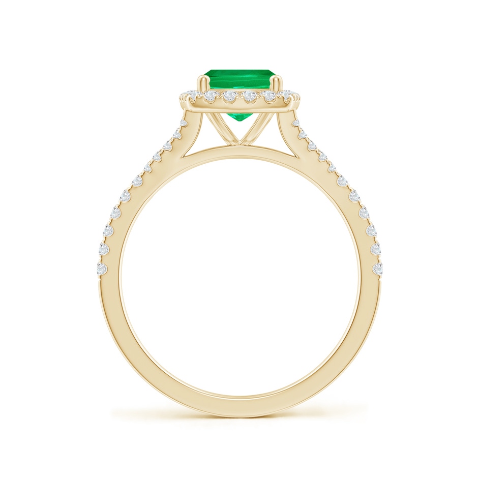 8x6mm AAA Cushion Rectangular Emerald Halo Split Shank Engagement Ring in Yellow Gold side 199
