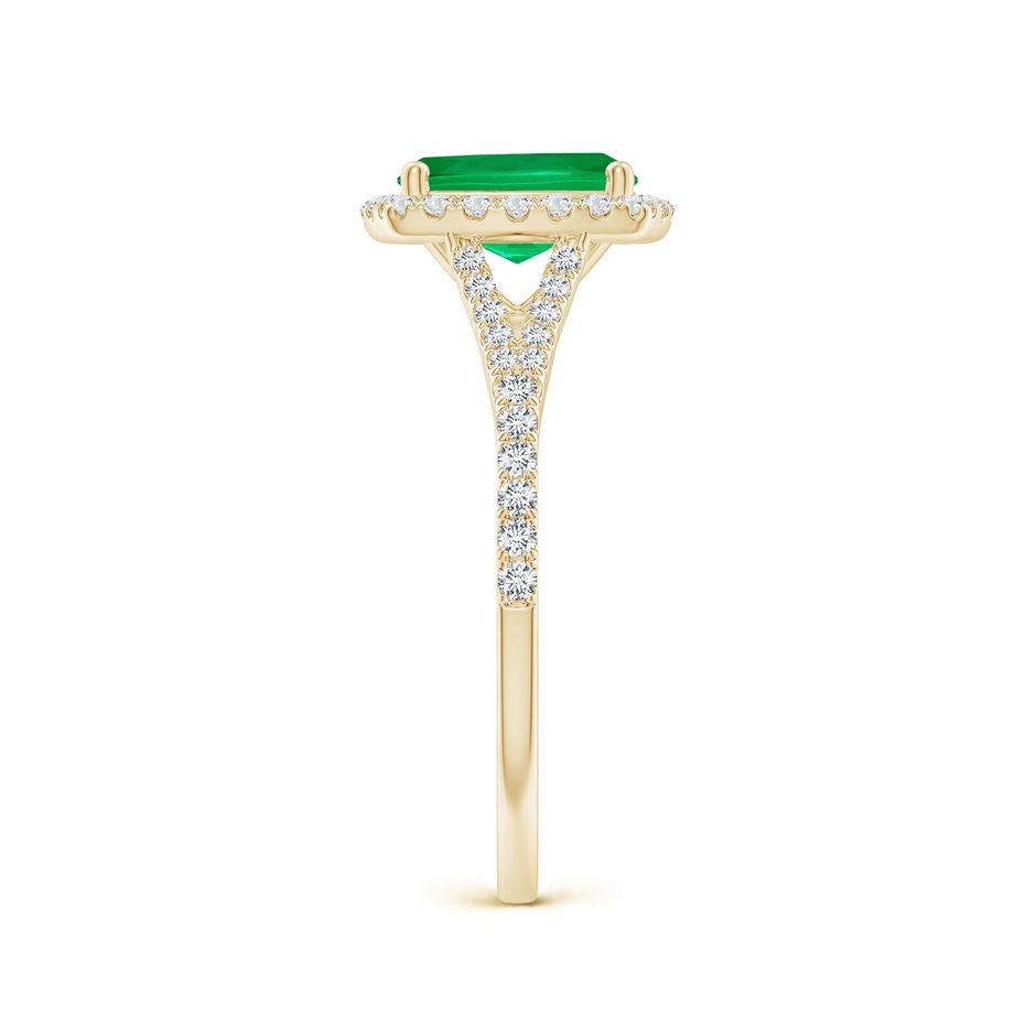 8x6mm AAA Cushion Rectangular Emerald Halo Split Shank Engagement Ring in Yellow Gold side 299
