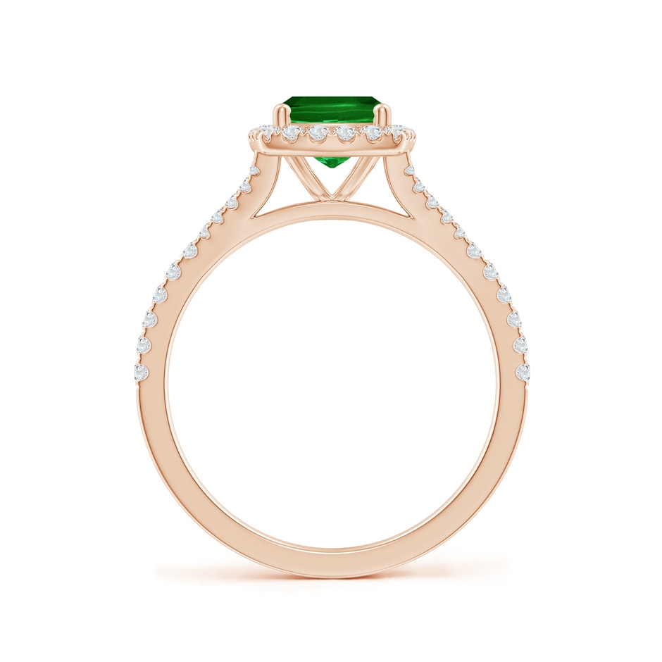 8x6mm AAAA Cushion Rectangular Emerald Halo Split Shank Engagement Ring in 18K Rose Gold side 199