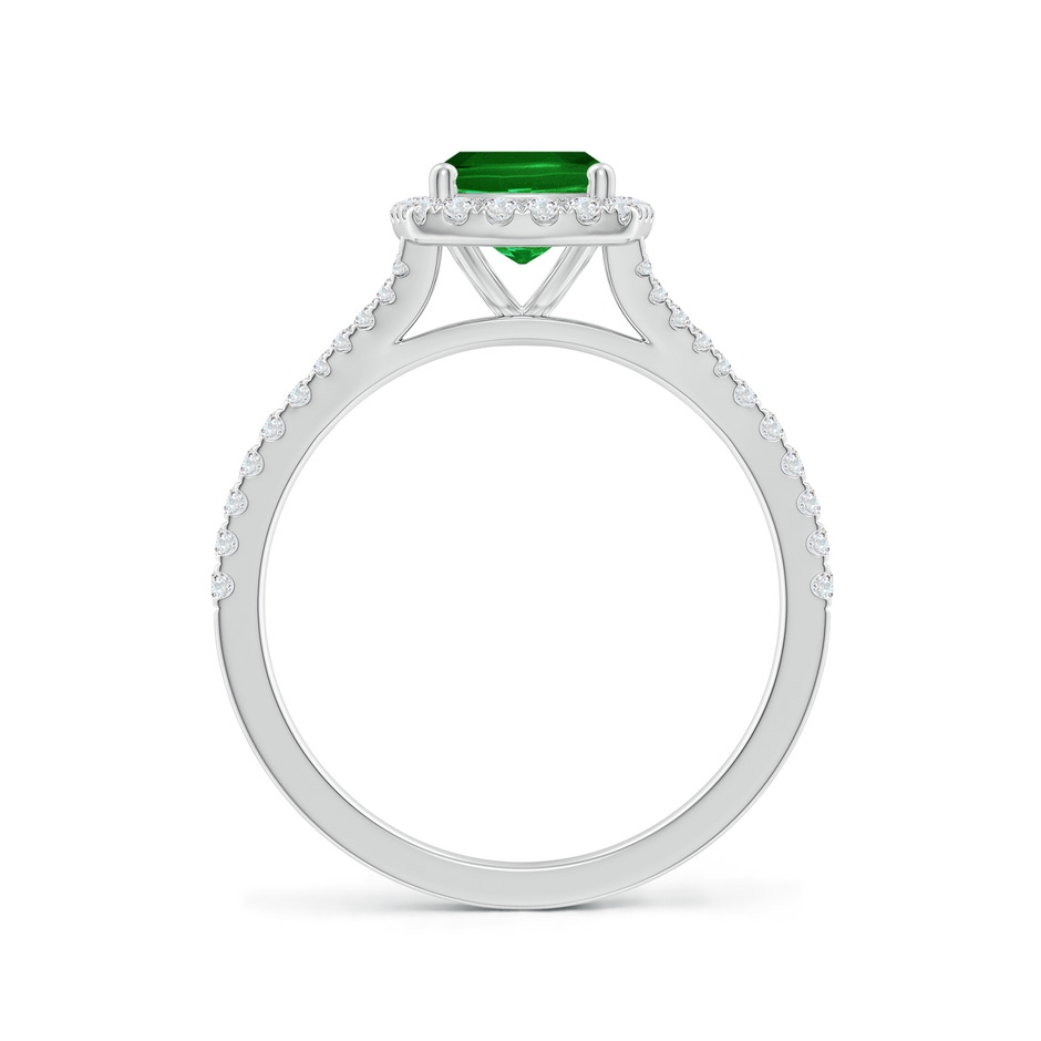 8x6mm AAAA Cushion Rectangular Emerald Halo Split Shank Engagement Ring in P950 Platinum side 199