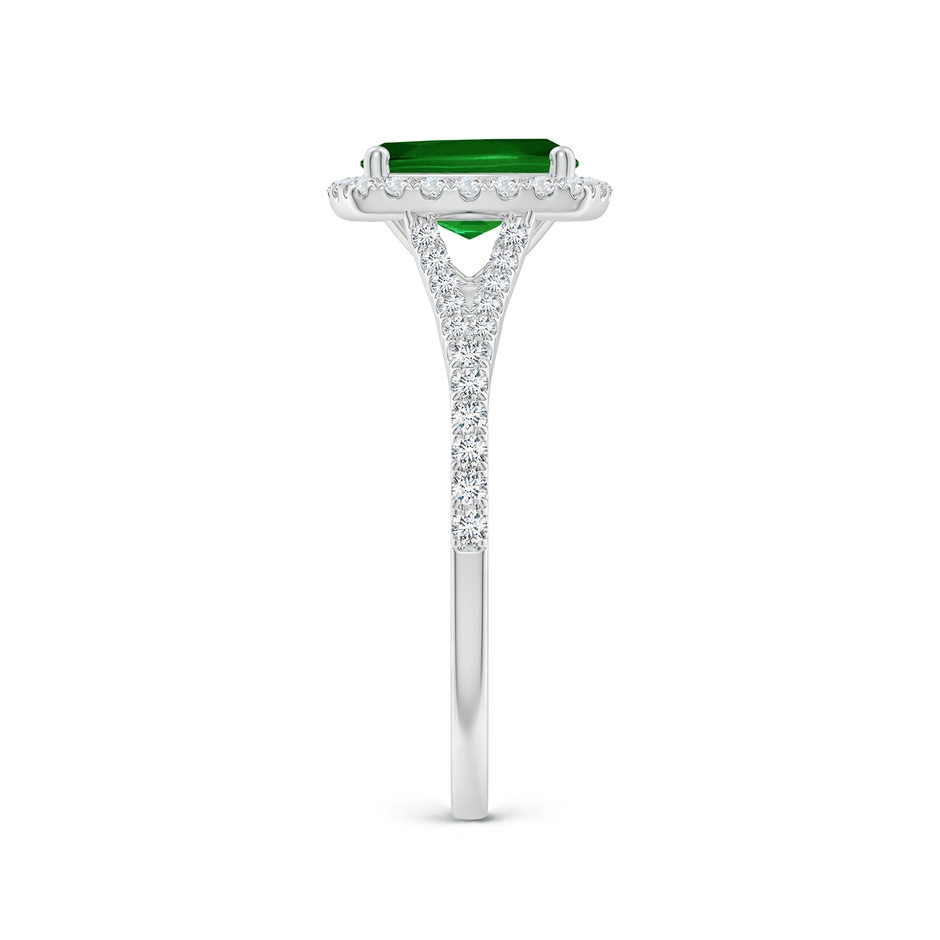 8x6mm AAAA Cushion Rectangular Emerald Halo Split Shank Engagement Ring in P950 Platinum side 299